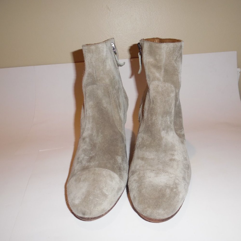 LaboratoriGarbo Beige Suede Ankle Booties Shoes 10 - Picture 4 of 13
